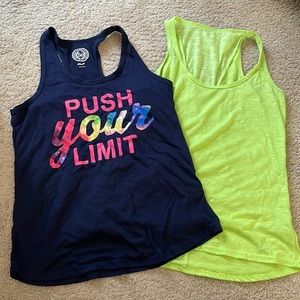 Lot of 2 Workout Tanks Size Small Colorful Athletic Athleisure Tops